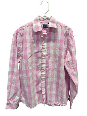 Le Tigre Pink Plaid Button Up Shirt Size L Y2K